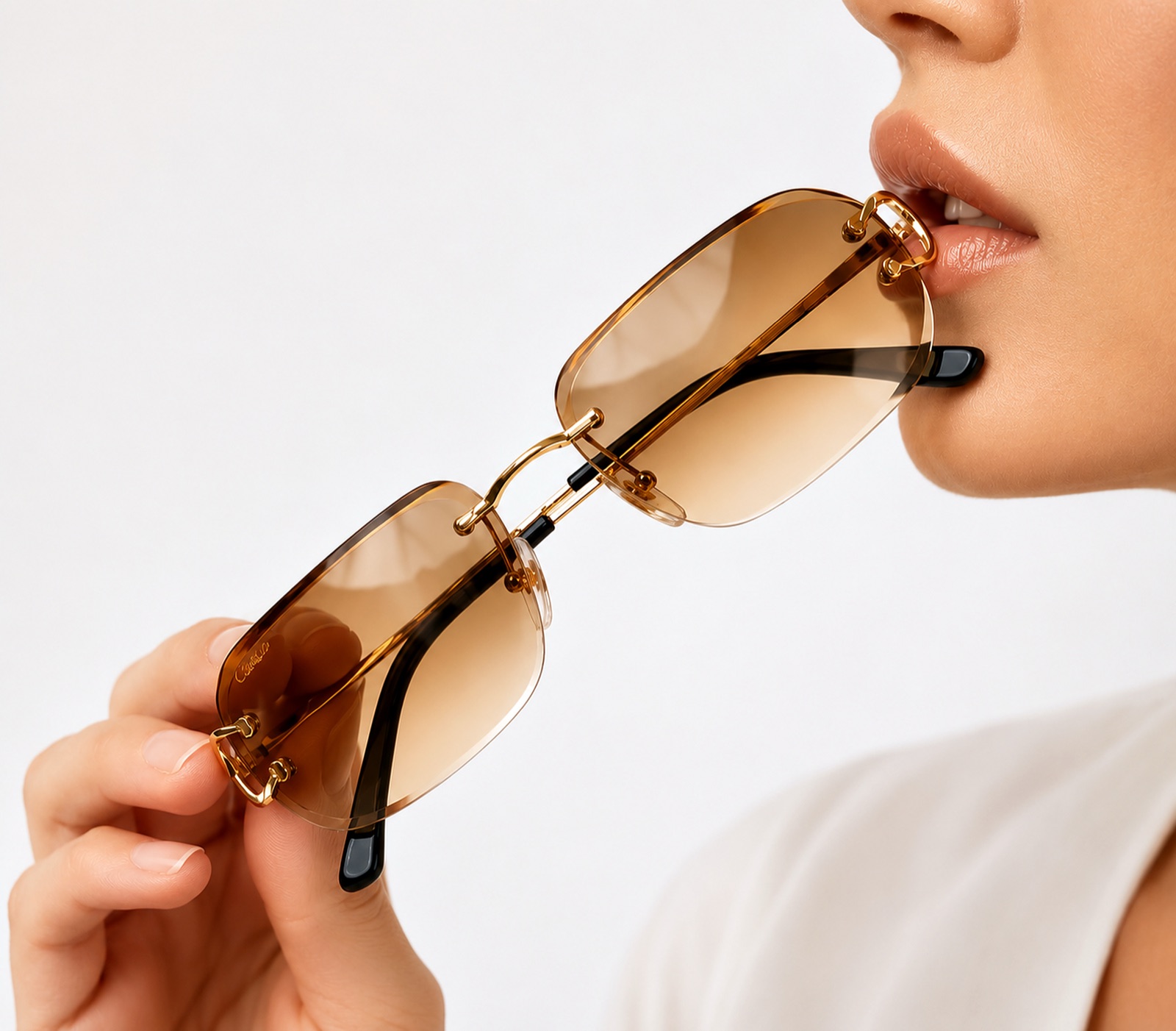Montatura Atelier A01 Nero Lucido Nero fotografata per il catalogo Carl Ottica